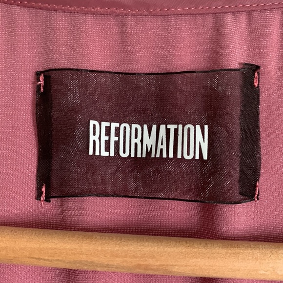 Reformation Pink Velvet Wrap Dress XS - Picture 2 of 3